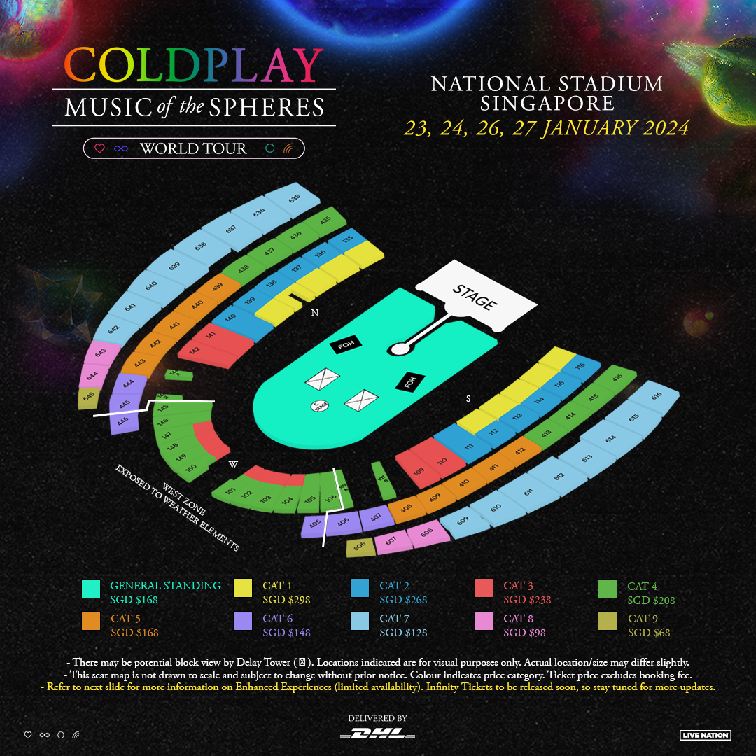 Coldplay SG   Seat Map 